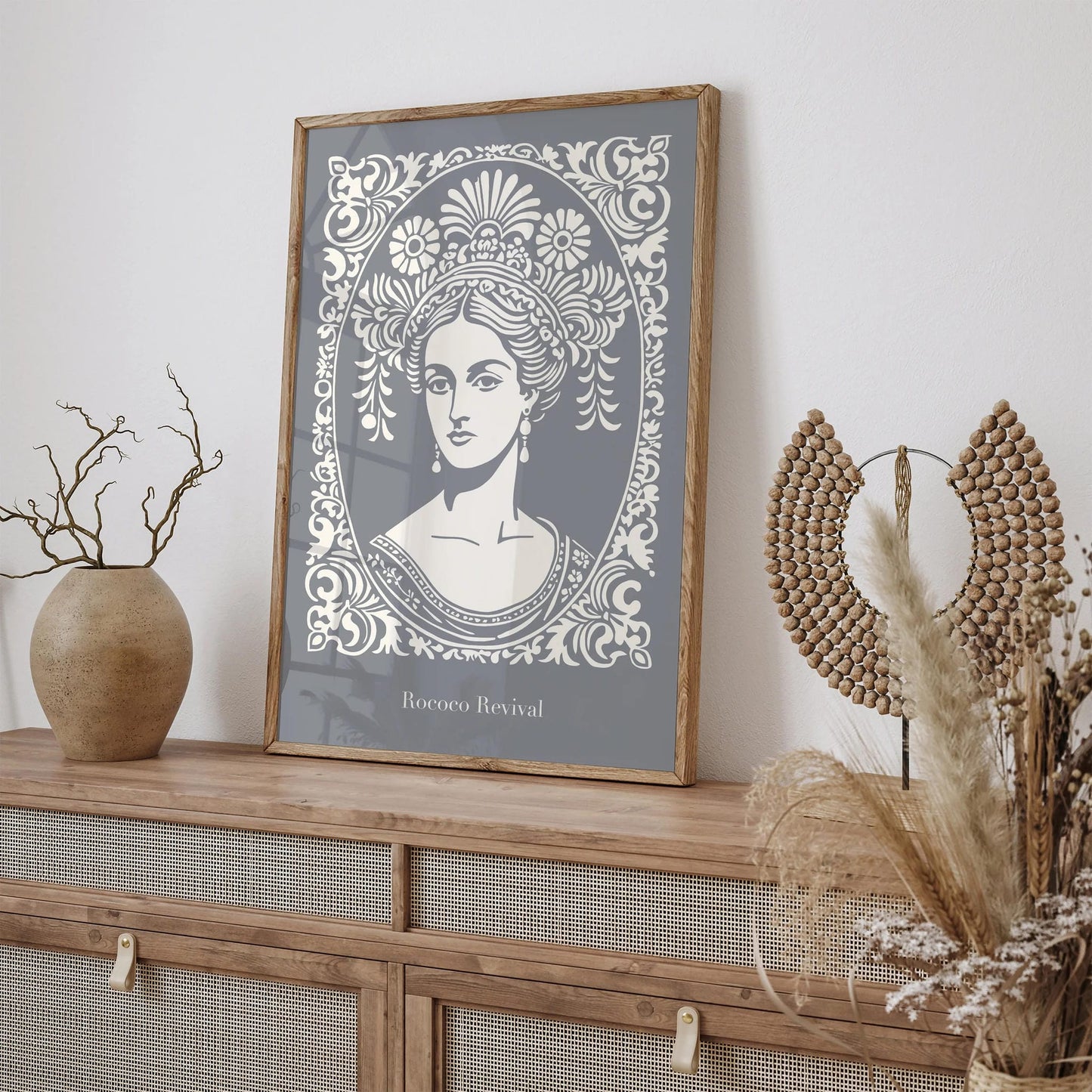 Rococo Revival Gray Woman Portrait Poster