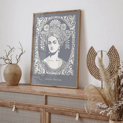 Rococo Revival Gray Woman Portrait Poster