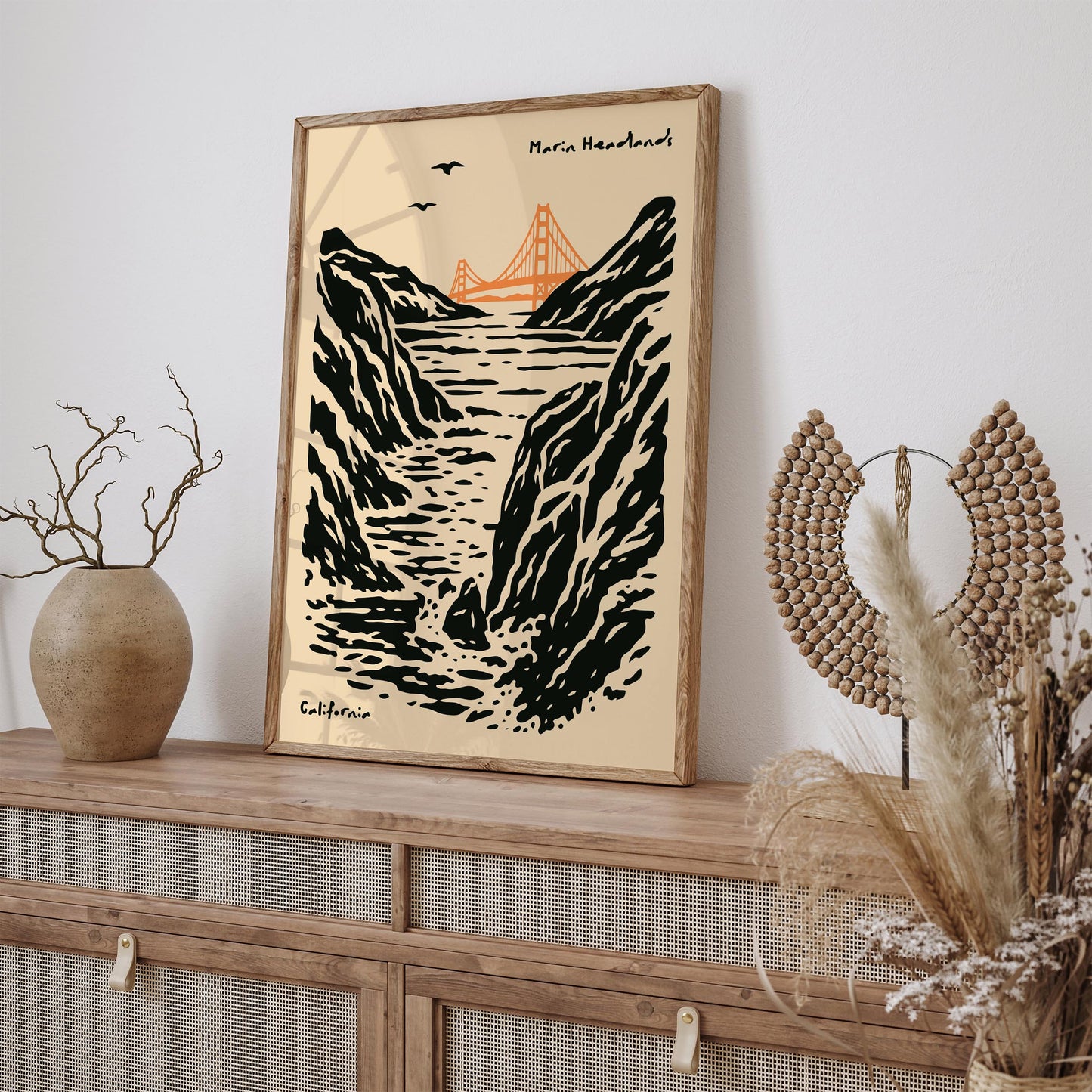 Marin Headlands Cliff California Poster