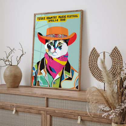 Texas Country Music Festival Cat Poster