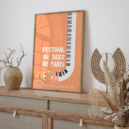 Paris Jazz Festival Orange Poster