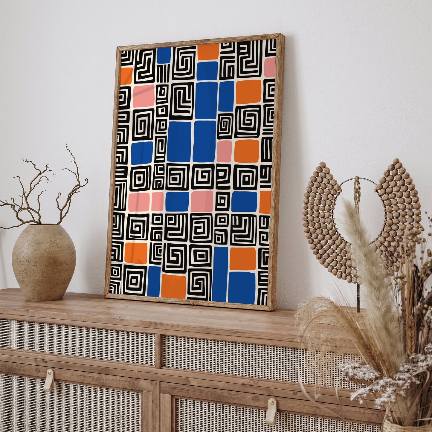 Trendy Mid-Century Abstract Art Print