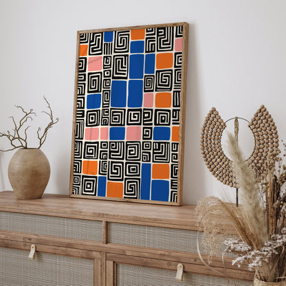 Trendy Mid-Century Abstract Art Print