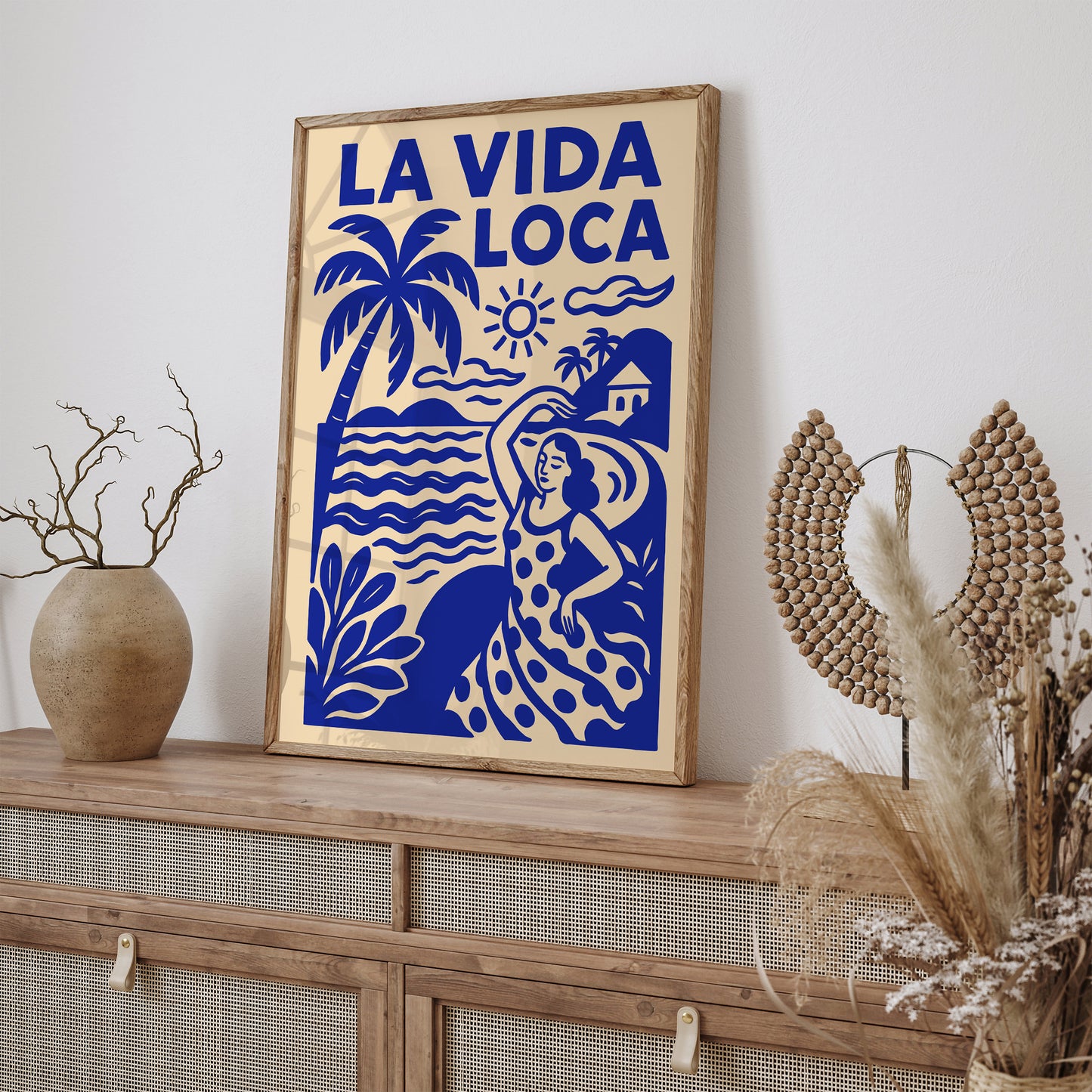 La Vida Loca Poster – Blue Tropical Wall Art