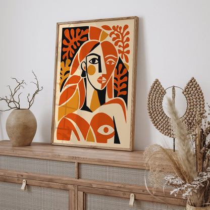 Abstract Woman Portrait Poster – Modern Art Wall Print