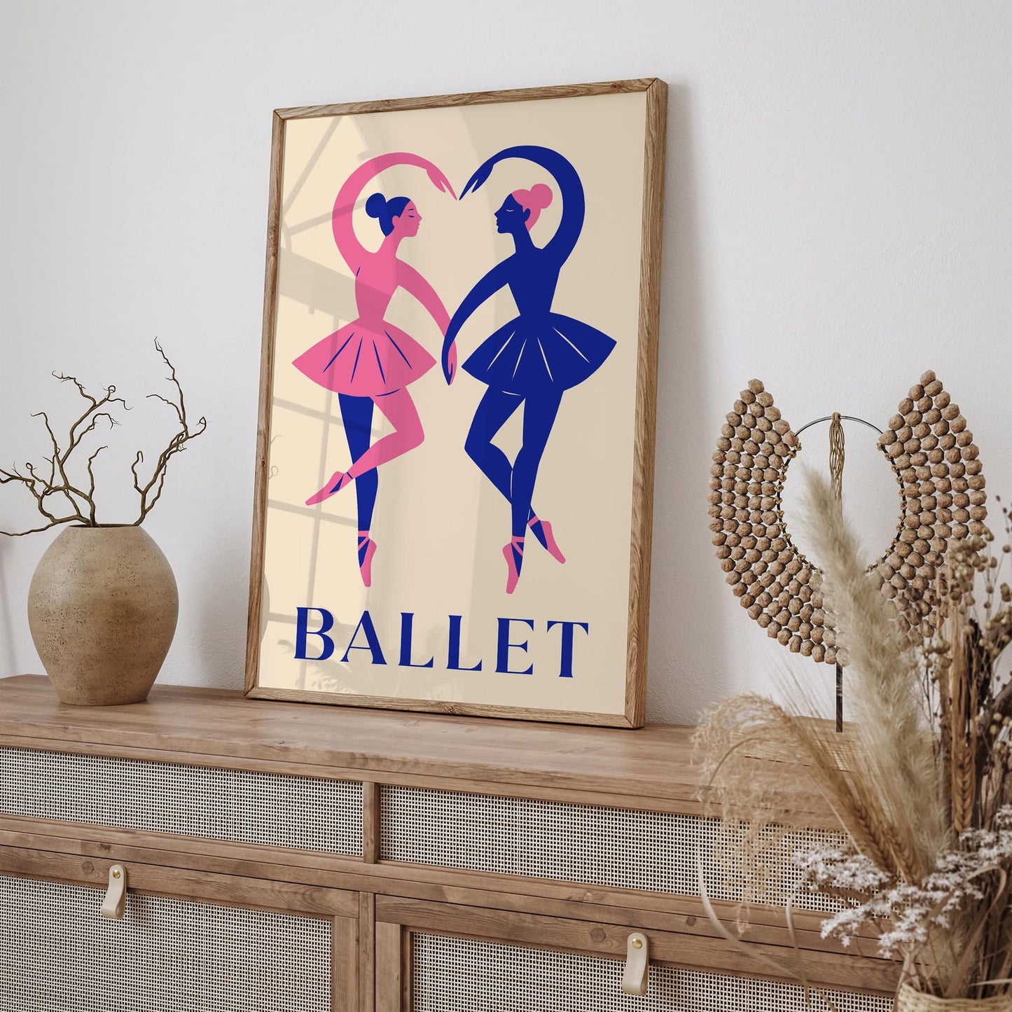 Ballet Poster Two Dancers in Heart Shape Print