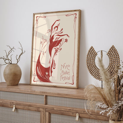 NYC Ballet Festival Art Nouveau Poster