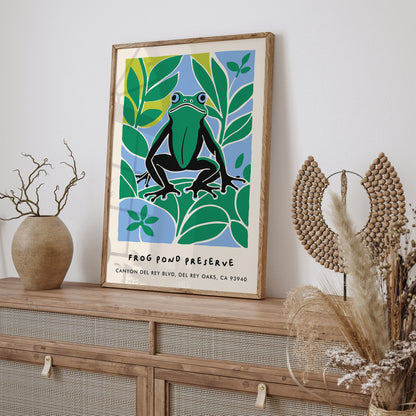 Frog Pond Nature Print - Cute Frog Decor