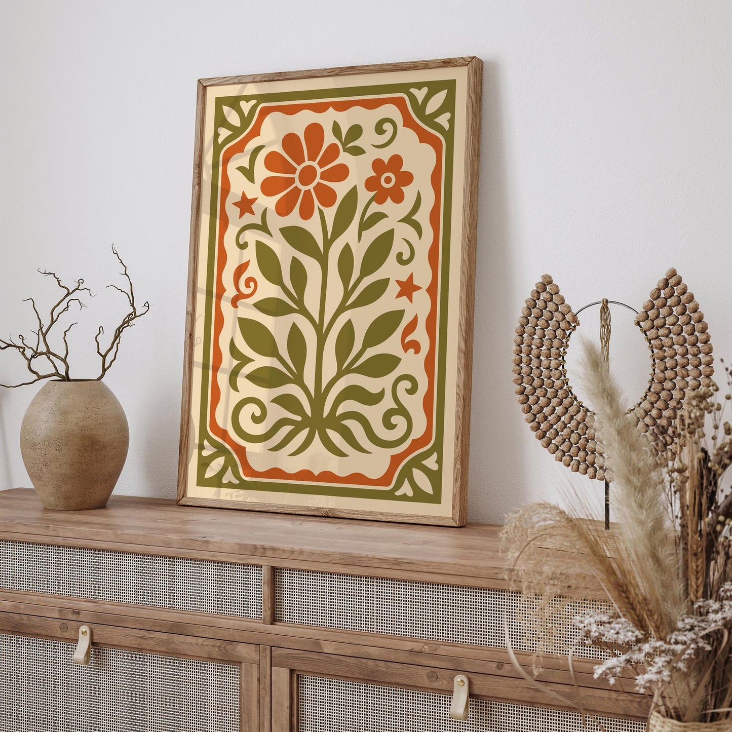 Vintage Floral Poster - Farmhouse Botanical Wall Art