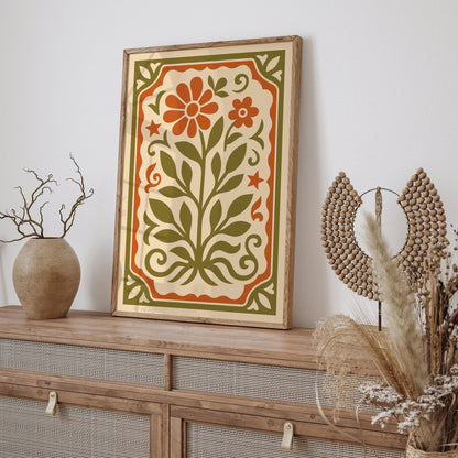 Vintage Floral Poster - Farmhouse Botanical Wall Art