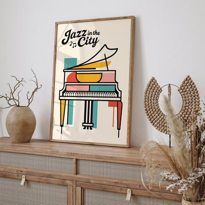 Jazz In The City Poster - Urban Music Wall Art