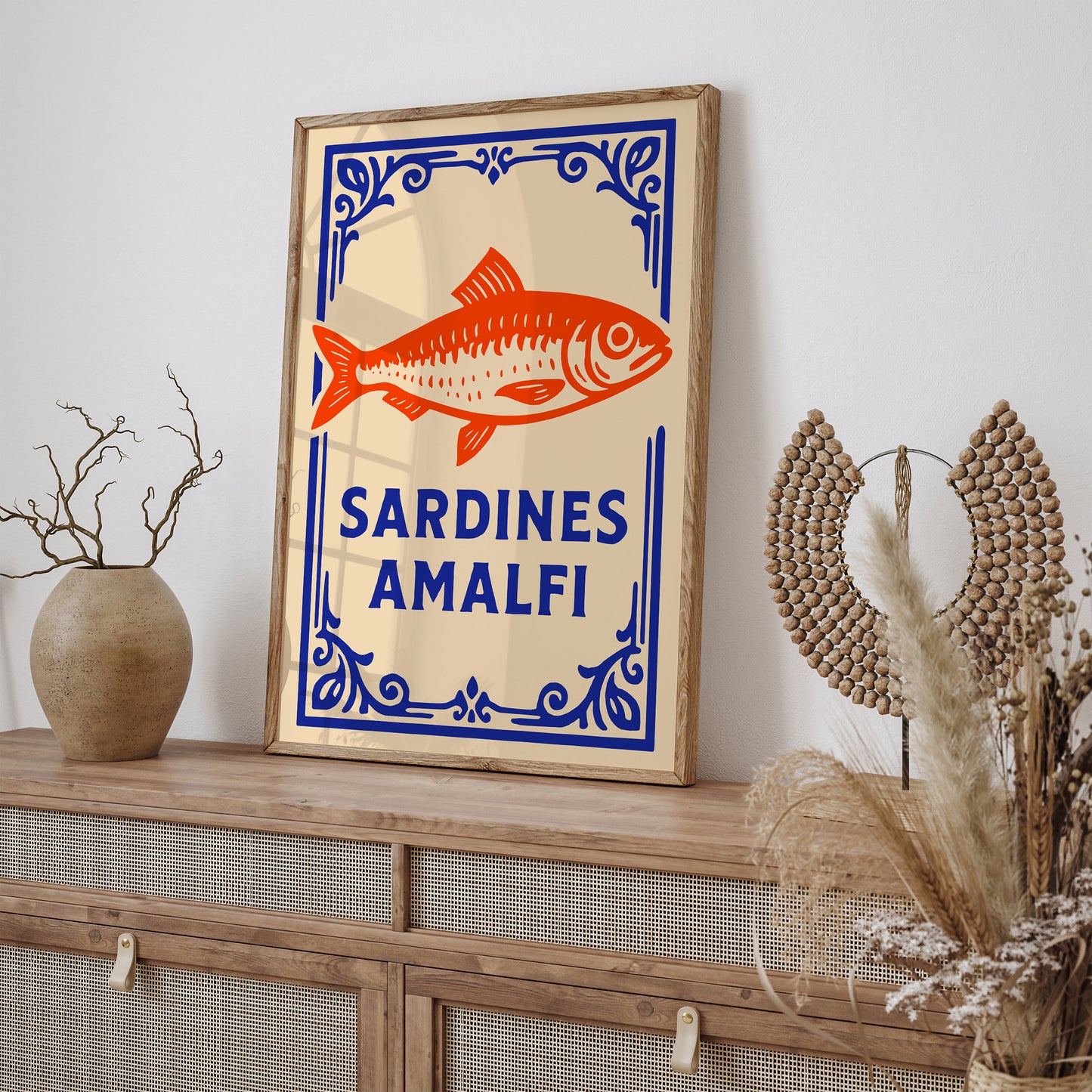 Sardines Amalfi Poster – Italian Coastal Kitchen Wall Art