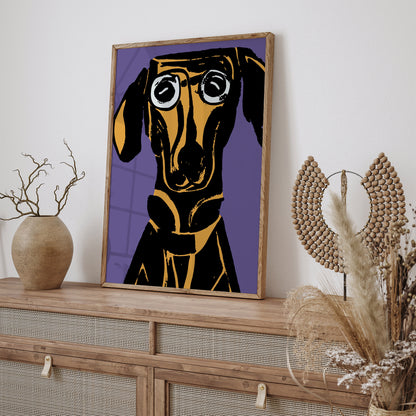 Cute Dachshund Wall Art Print
