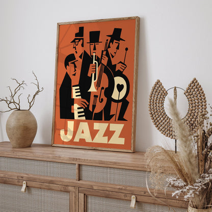 Jazz Night Music Poster - Retro Music Club Wall Art Decor