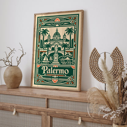 Palermo Art Deco Travel Poster – Wall Art Print