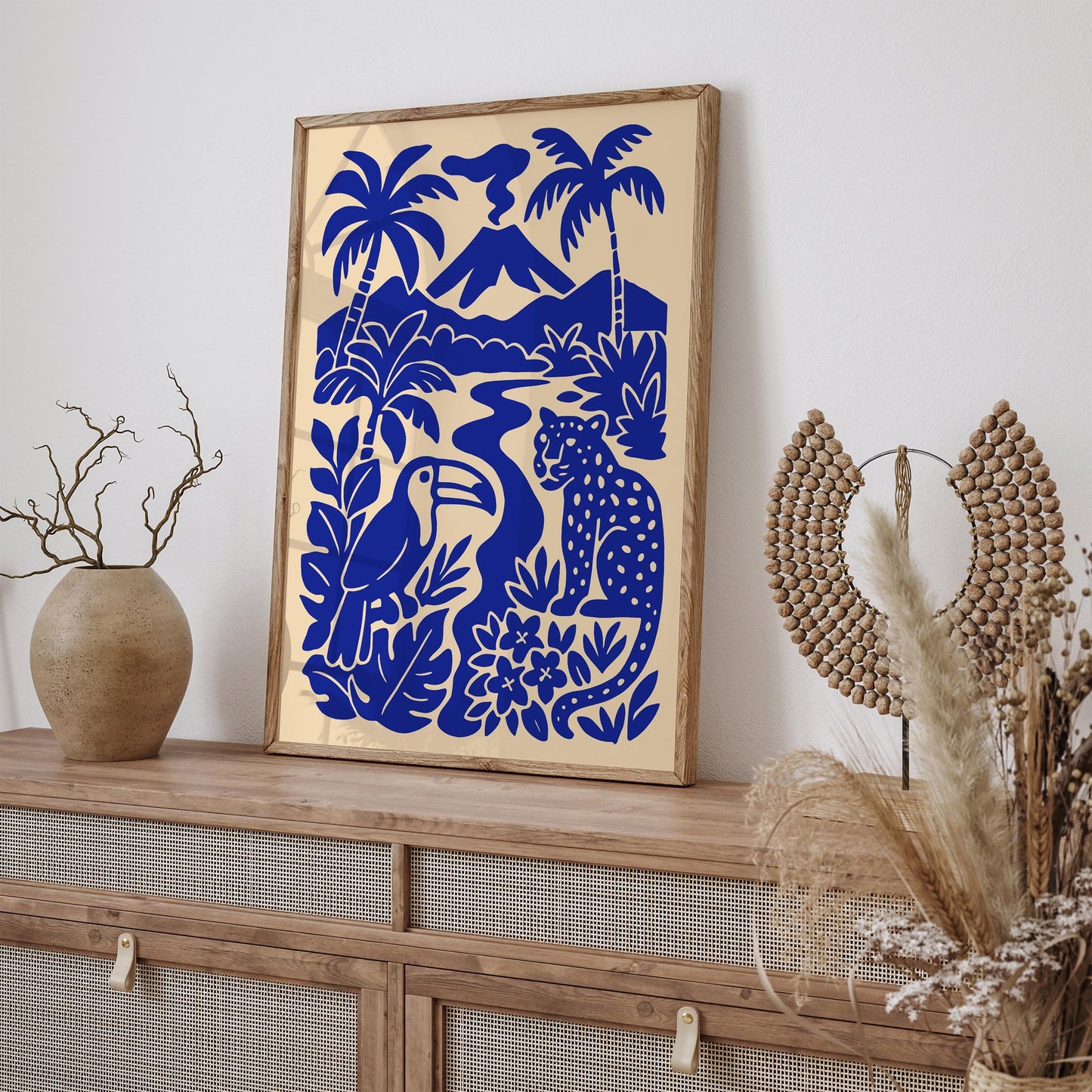 Costa Rica Poster - Blue Scenic Travel Wall Art