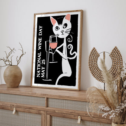 National Wine Day Retro Poster