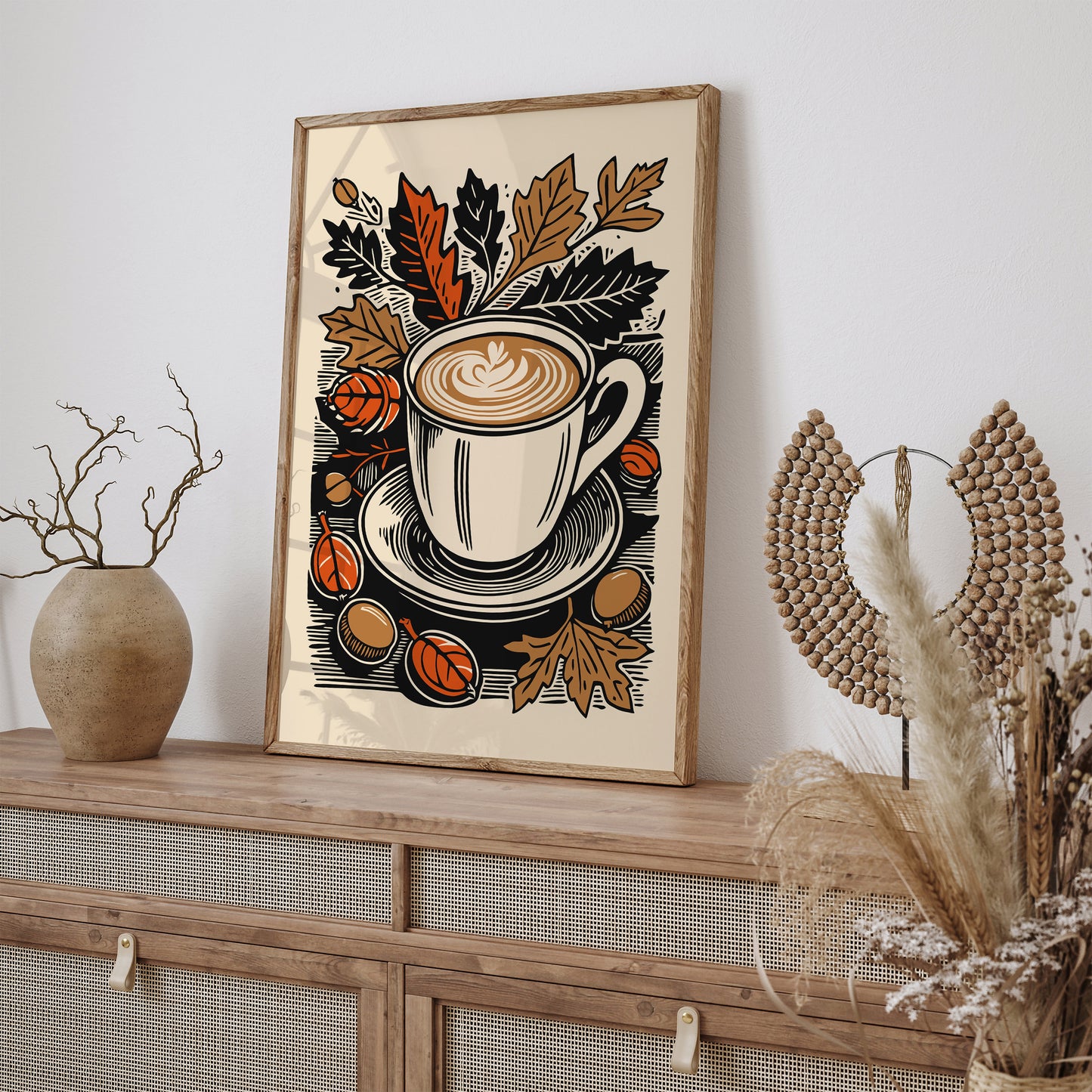 Fall Cup of Coffee Kitchen Art Print