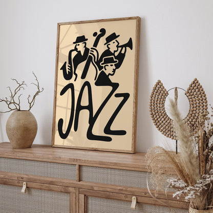Jazz Music Poster - Retro Typography Wall Art