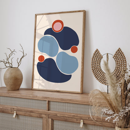 Blue Abstract Shapes Poster