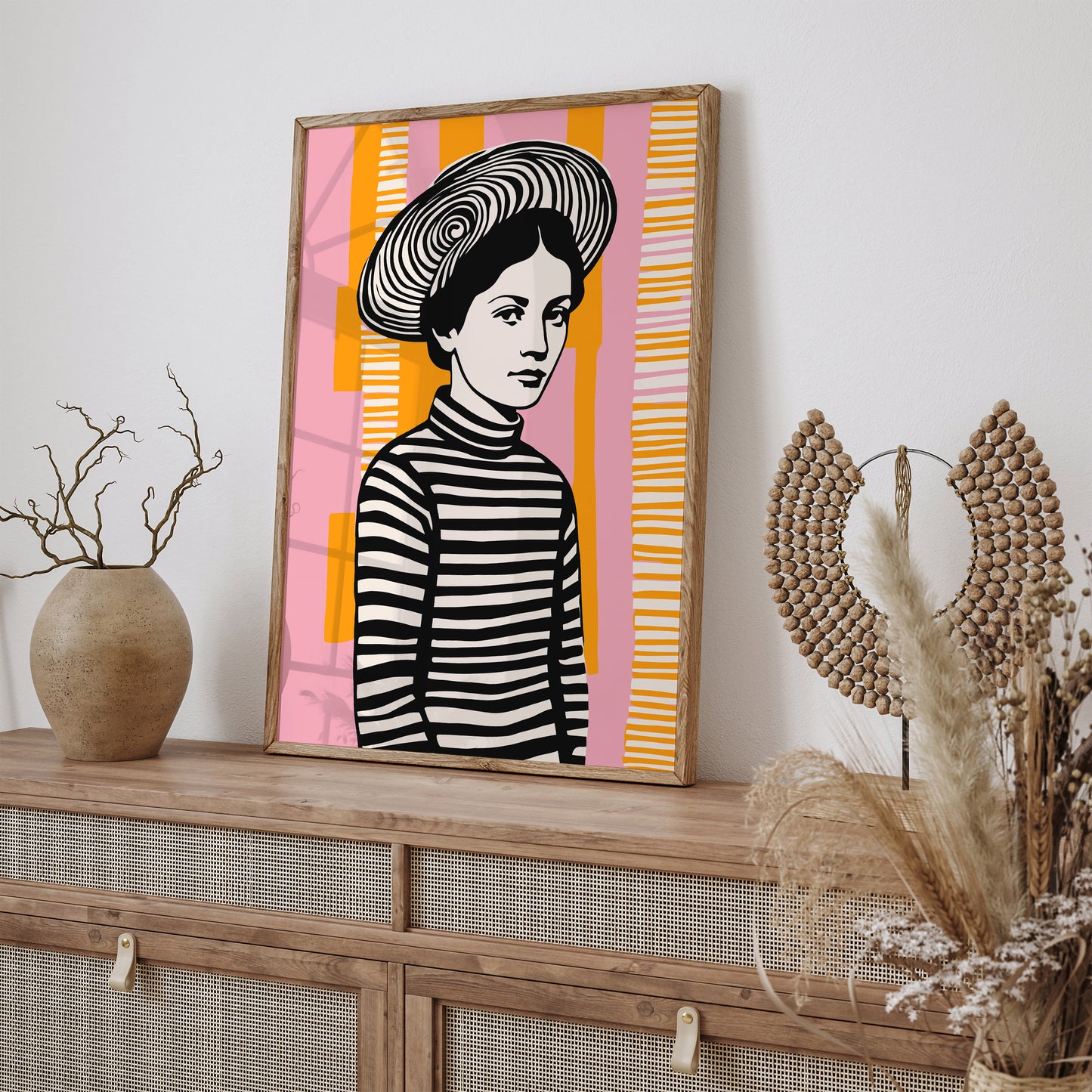 Mid Century Portrait of a Girl Art Print