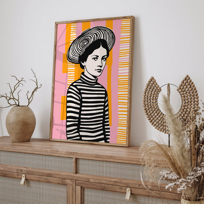 Mid Century Portrait of a Girl Art Print