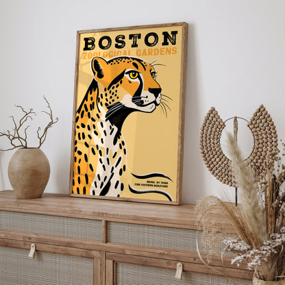 Boston Zoological Garden Cheetah Zoo Poster