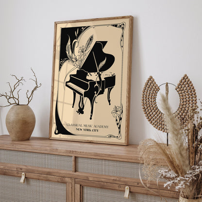 New York City Classical Music Academy Art Nouveau Poster