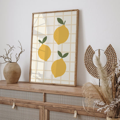 Retro Lemons Wall Art – Vintage Kitchen Print