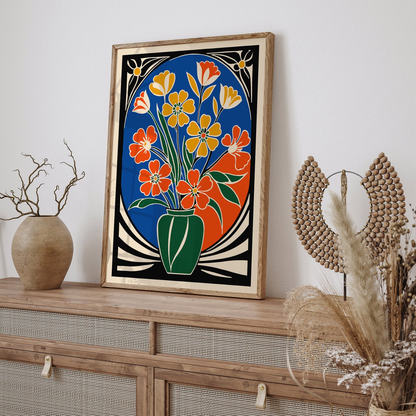 Art Deco Bouquet of Flowers Art Print