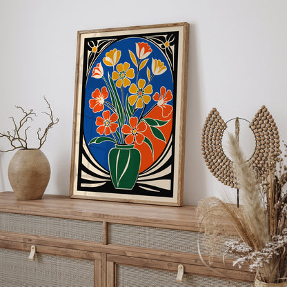 Art Deco Bouquet of Flowers Art Print