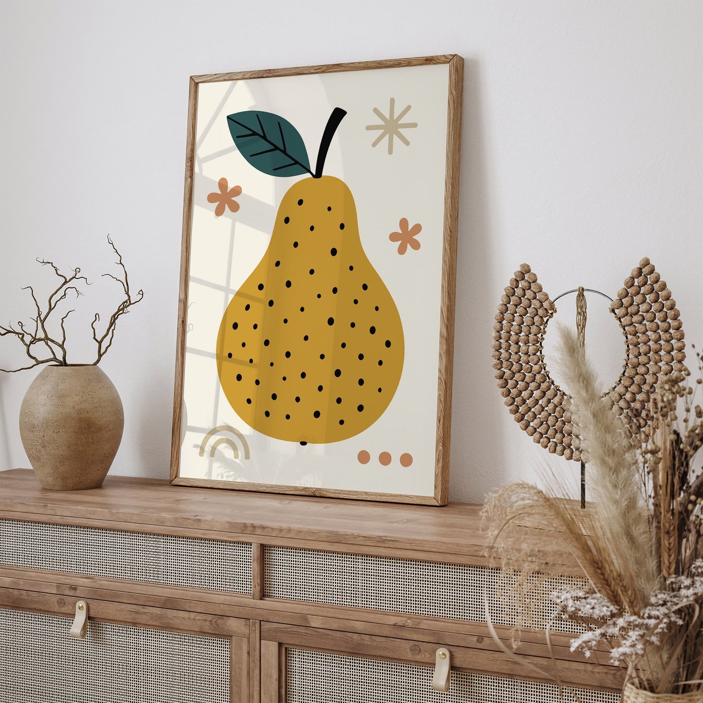 Scandinavian Pear - Minimalist Fruit Wall Art Print