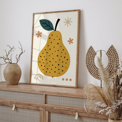 Scandinavian Pear - Minimalist Fruit Wall Art Print