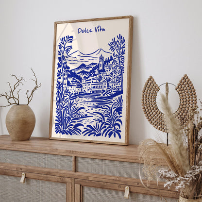 Blue Dolce Vita Landscape Poster 2025
