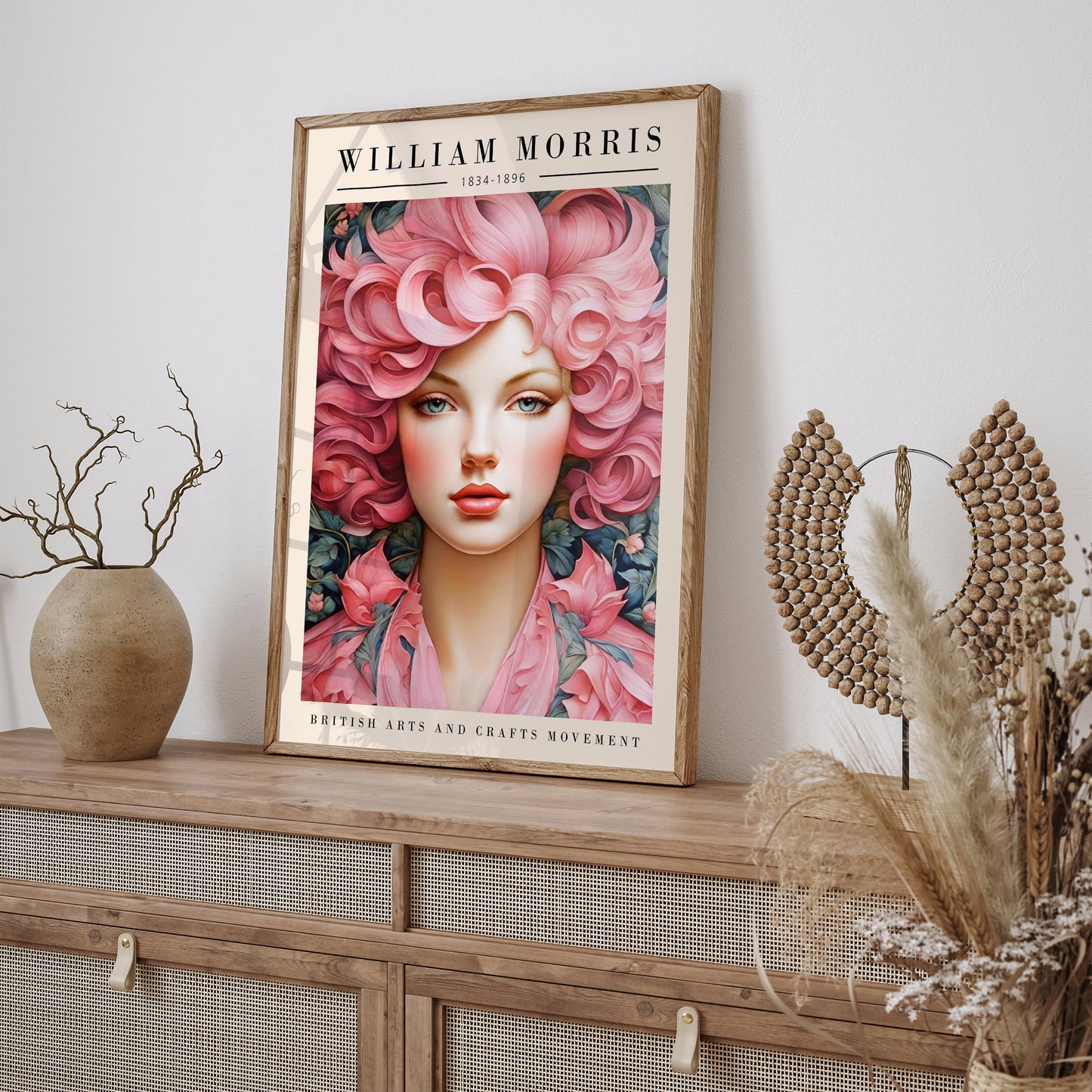 Artistic William Morris Pink Elegance Poster
