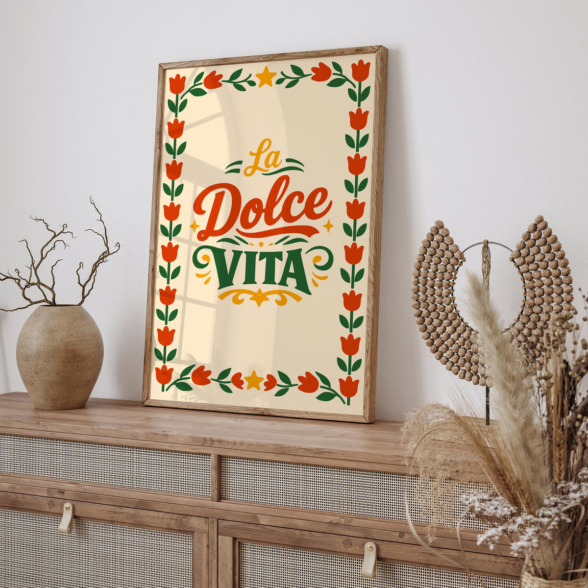 La Dolce Vita Italian Quote Poster