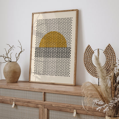 Mid Century Modern Sun Rustic Art Print