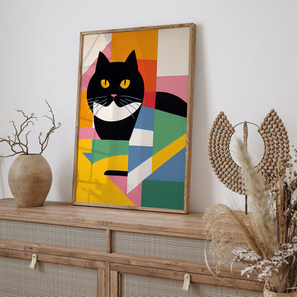 Mid-Century Modern Fatty Cat Poster