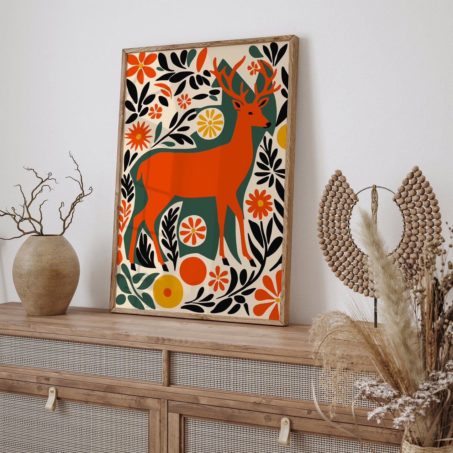 Deer in Forest Paper Nature Poster