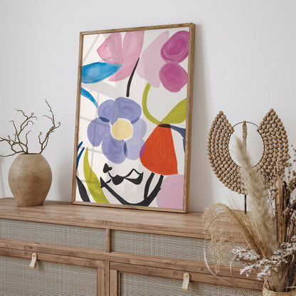 Mid Century Abstract Flower Poster