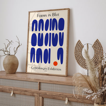 Forms in Blue – Copenhagen Exhibition Poster