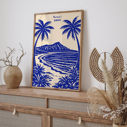 Hawaii Oahu Travel Poster