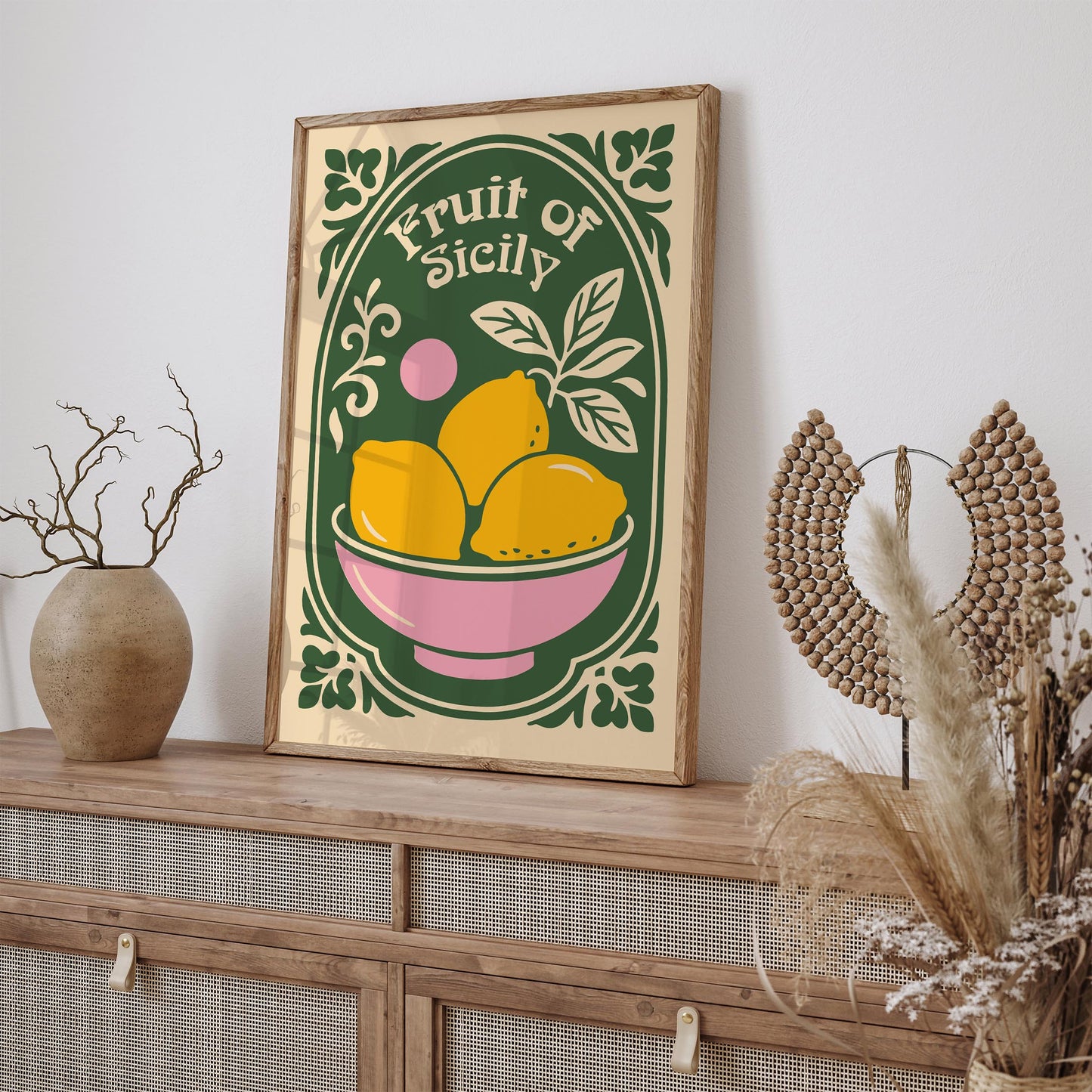 Fruit of Sicily Poster - Yellow Lemons Wall Art Print
