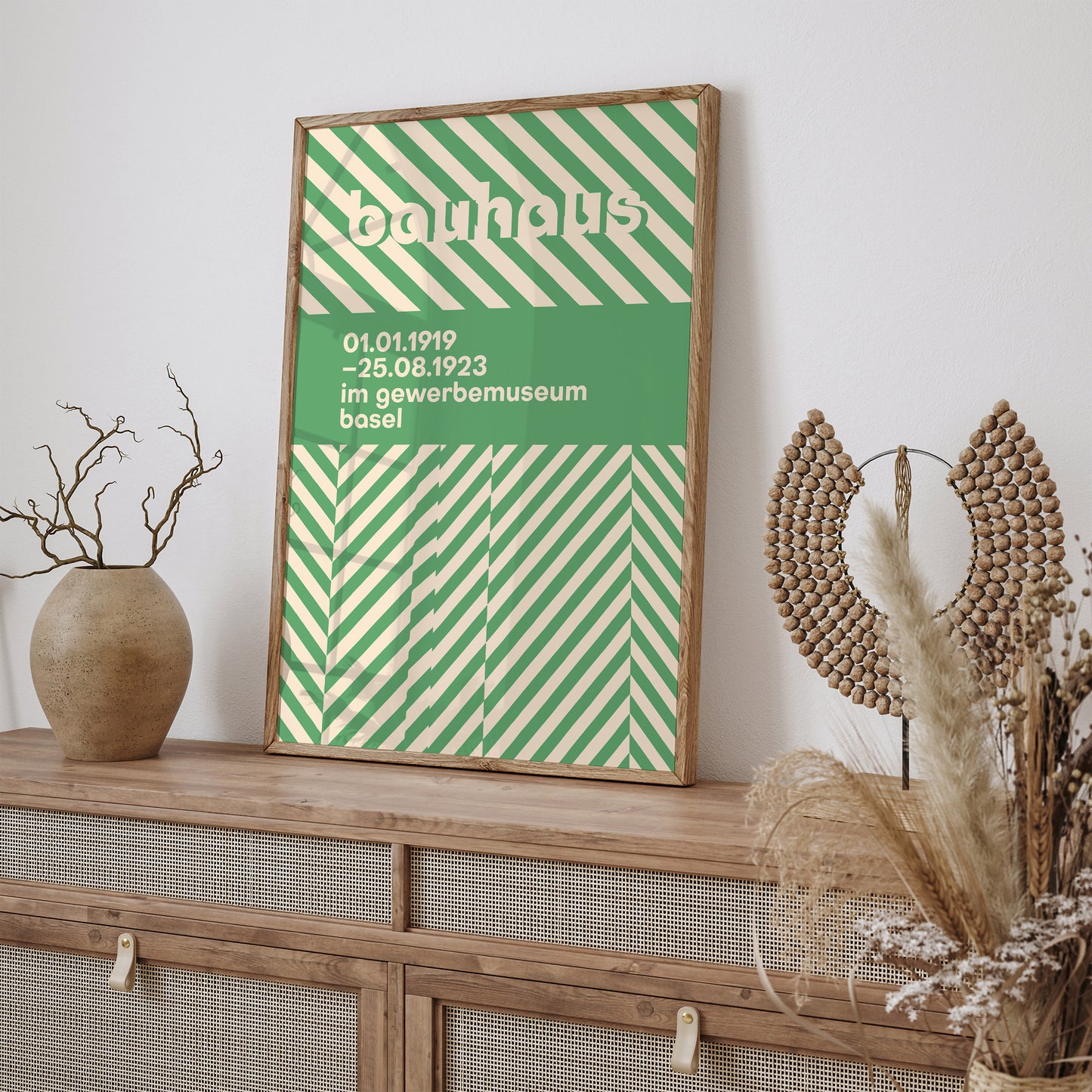 Green Retro Modern Bauhaus Art Print