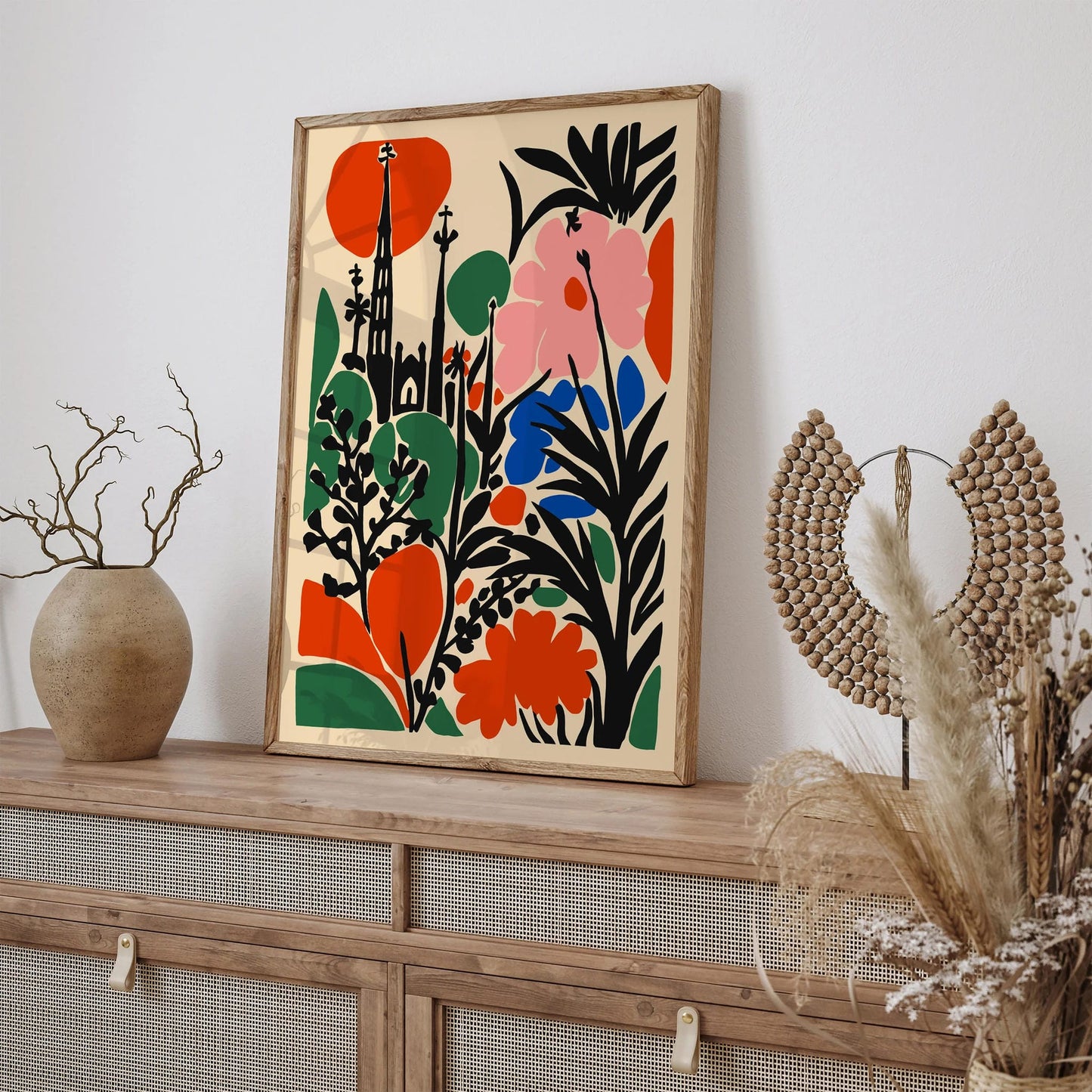 Barcelona Abstract Floral Art – Colorful Wall Print