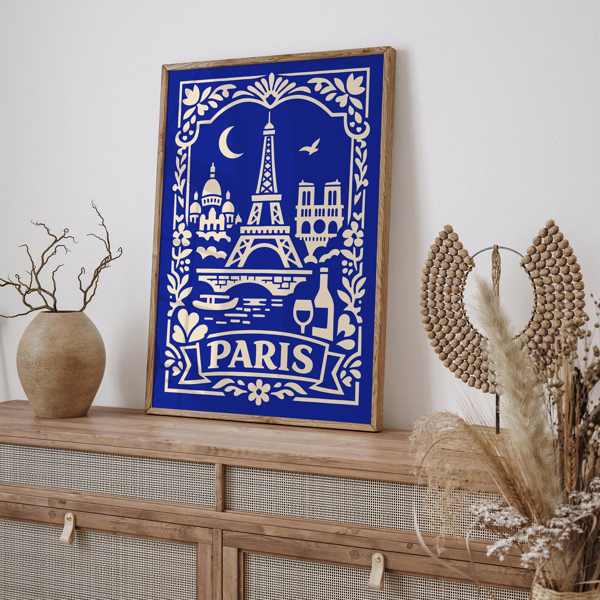 Paris Blue Travel Poster
