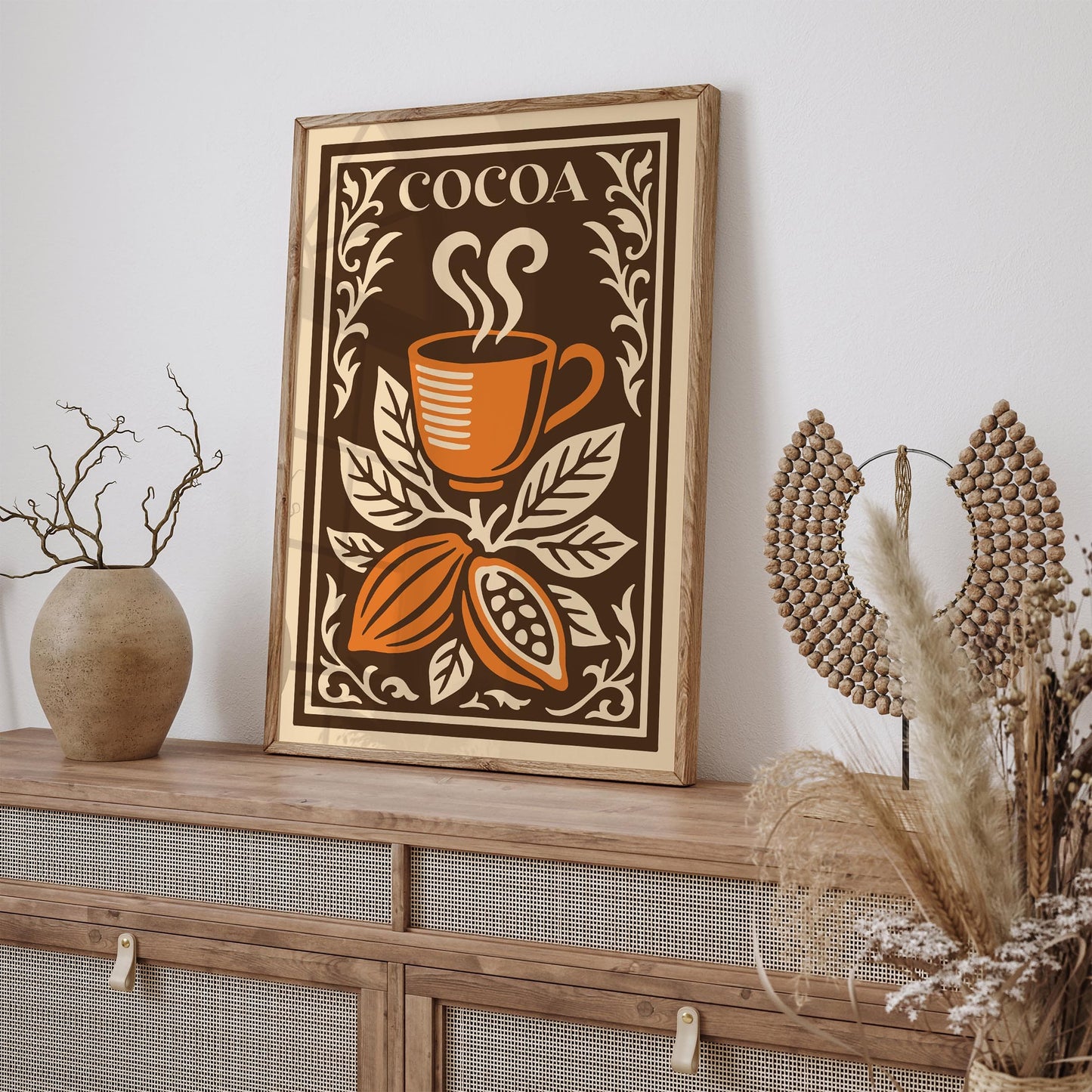 Cocoa Hot Drink Poster - Cozy Autumn Kitchen Wall Art Decor