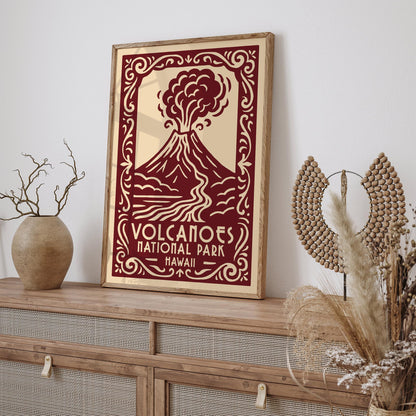 Volcanoes National Park Poster - Hawaii Travel Wall Art