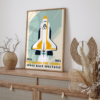 Space Race Retro Poster