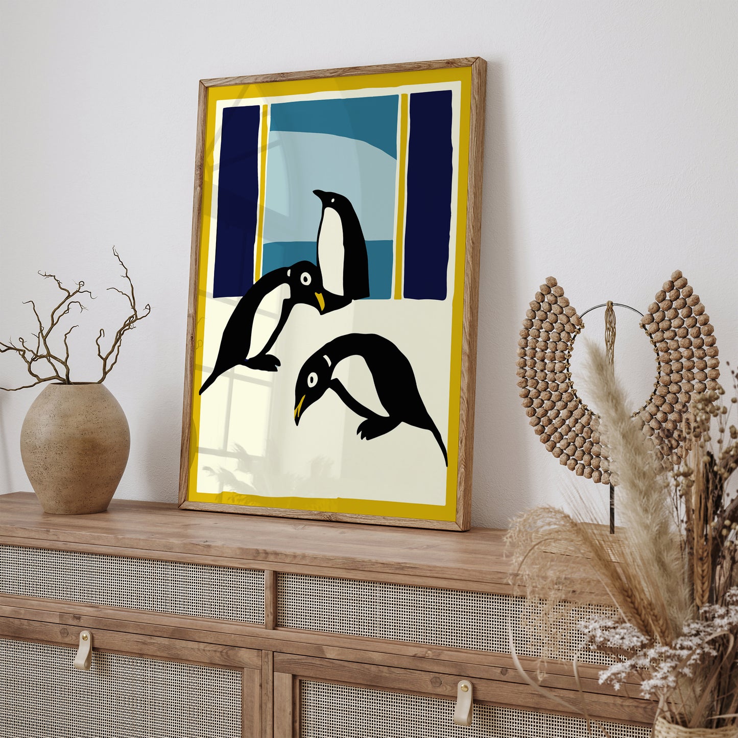 Retro Penguins Cute Poster